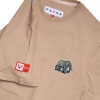 T-shirt męski Basic ze słoniem afrykańskim - beżowy